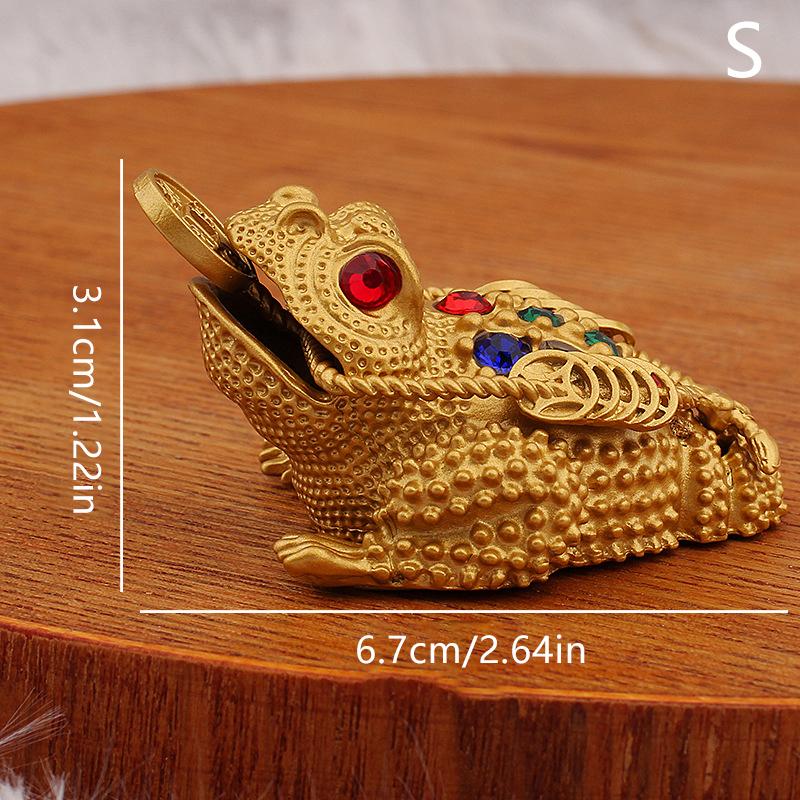 

Золотистый цвет Статуэтка денежной лягушки Фэн-шуй Трехлапая жаба богатства Золотая фигурка Удача Лягушка удачи Домашний офис Декор Подарки S