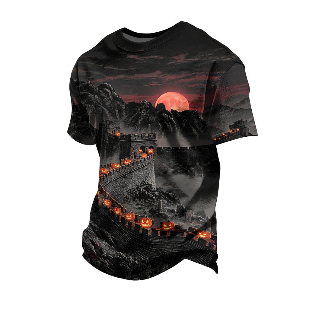 Men's Halloween Round Neck Short Sleeve T-Shirt