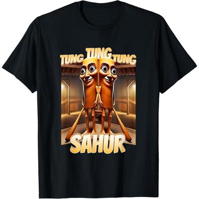 Tung Tung Tung Sahur - Italské Brainrot Meme Humor Sarkastické Tričko