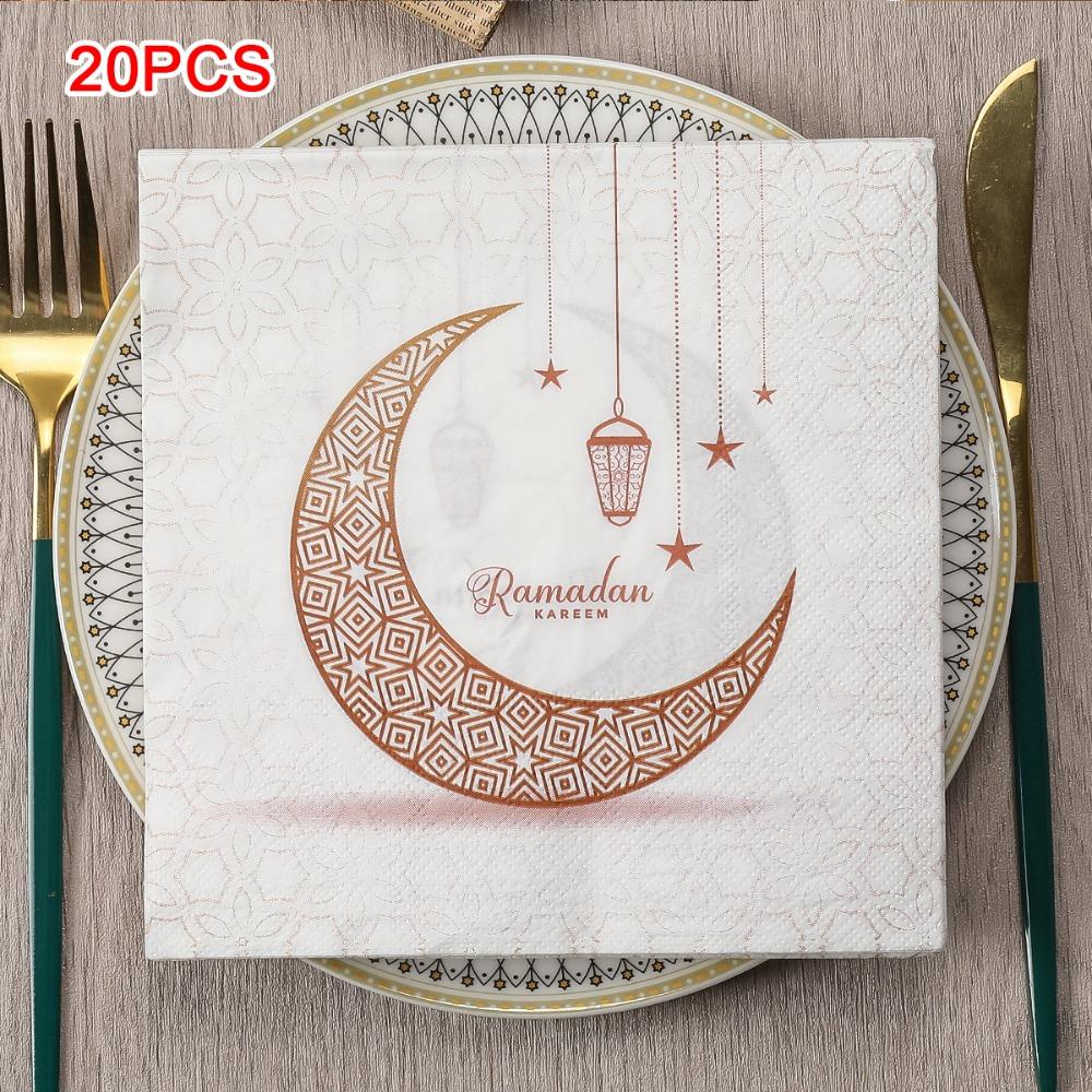 

Party Supplies Colorful Moon-Patterned Napkins White Star Patterns Printed Napkins 20 Pieces Golden Moon Paper Napkins Kitchens