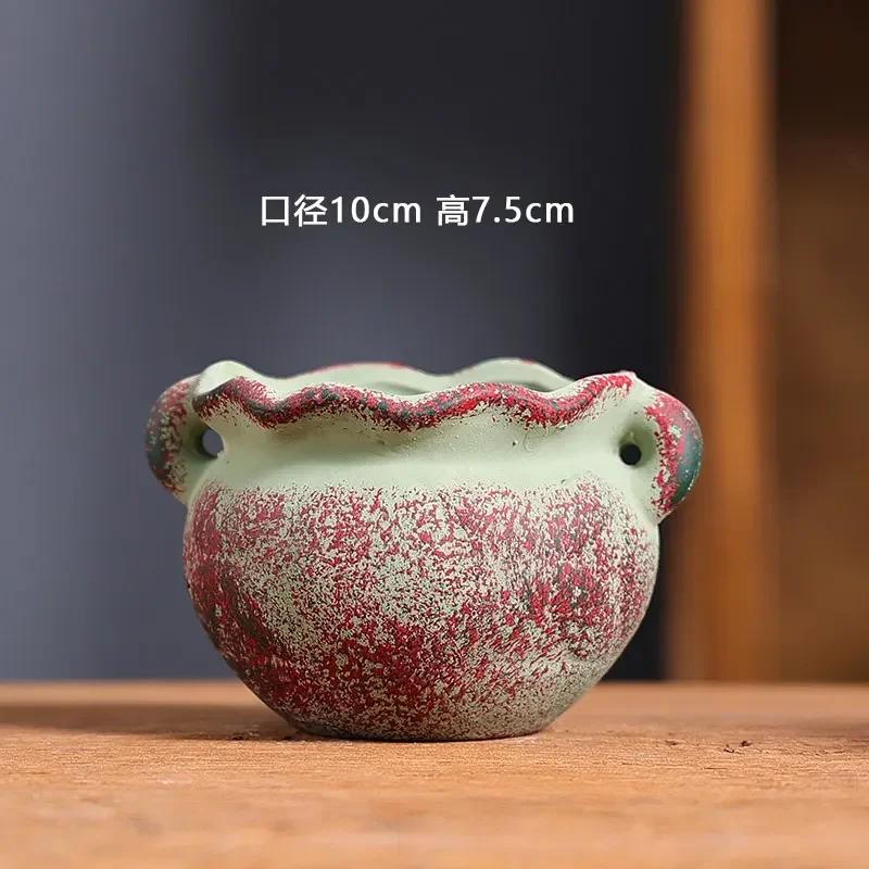 

Средиземноморские суккулентные цветочные горшки самодельные красные керамические горшки керамические ретро расписанные вручную