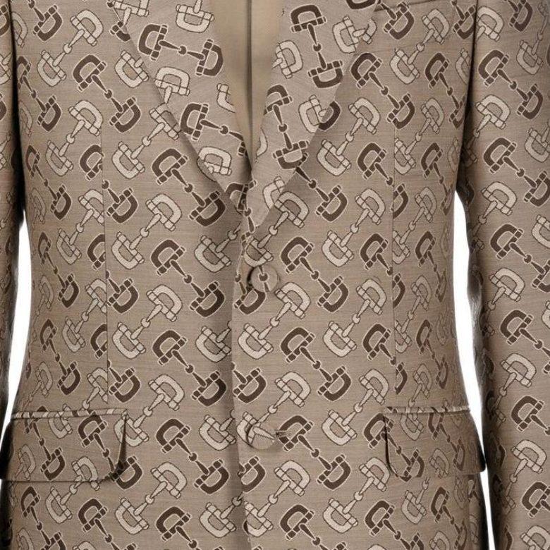 Gucci SS23 Business Suit Coat Men's Light Brown 721140-ZAKIV-9549
