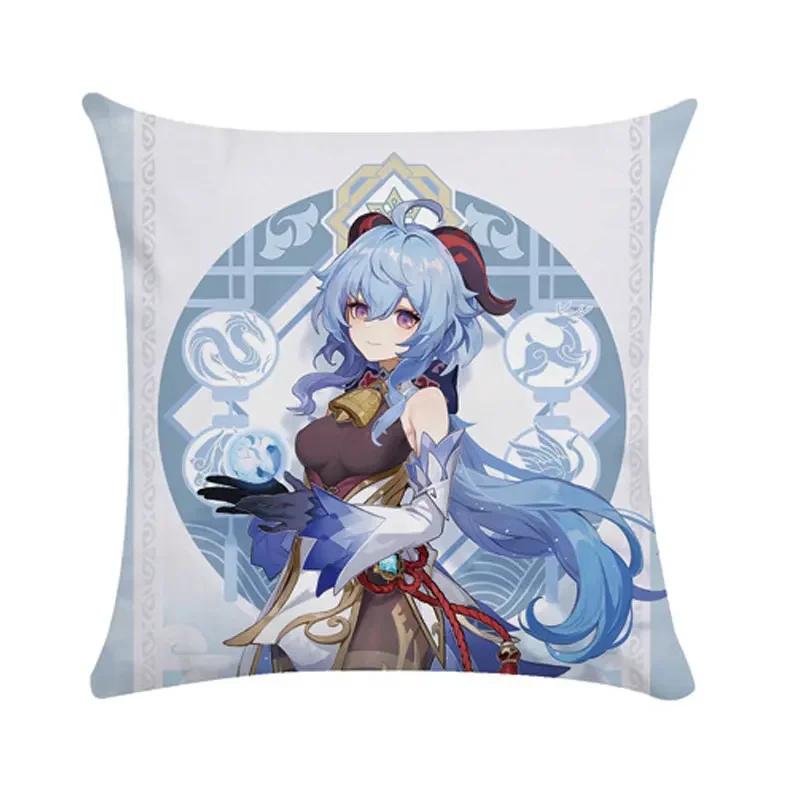 40/45/50cm Genshin Pillowcases Dormitory Sofa Bedside Cushion Cover Cartoon Anime Home Decor Throw Pillow Case