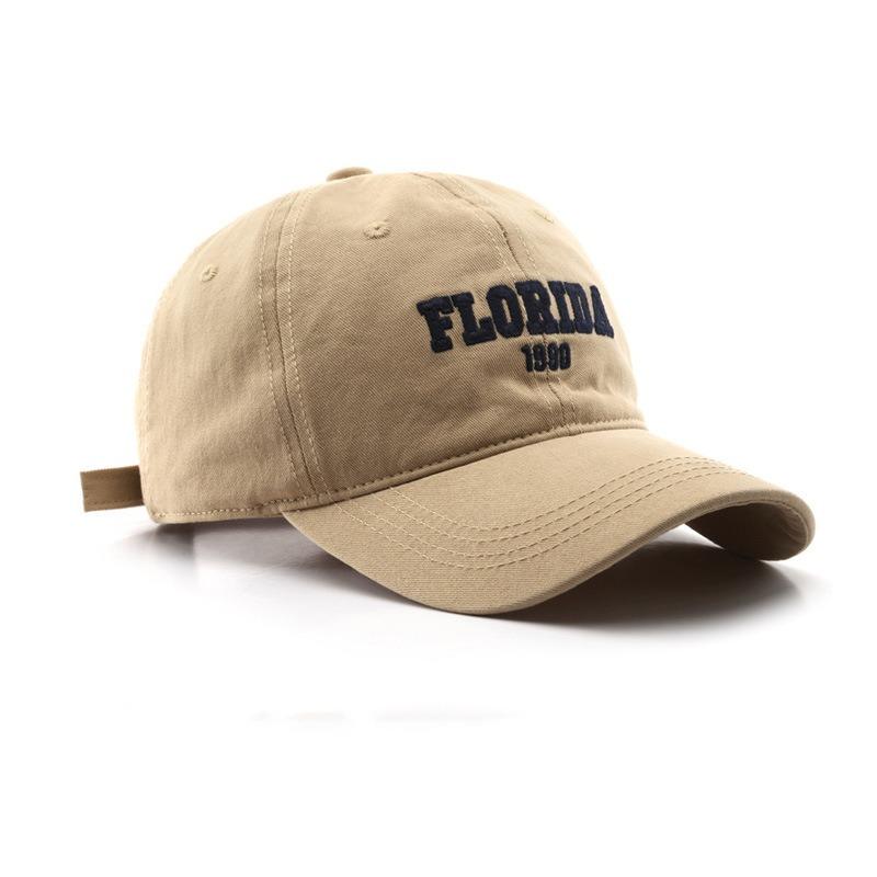 Deep top big head circumference baseball cap women's spring and summer versatile embroidery shows small face wide curved brim peaked cap men's trendy