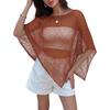 Thin Lightweight Fabric Cape Shawl Cover Up Irregular Cut Design Sheer Mesh Top  Summer Season