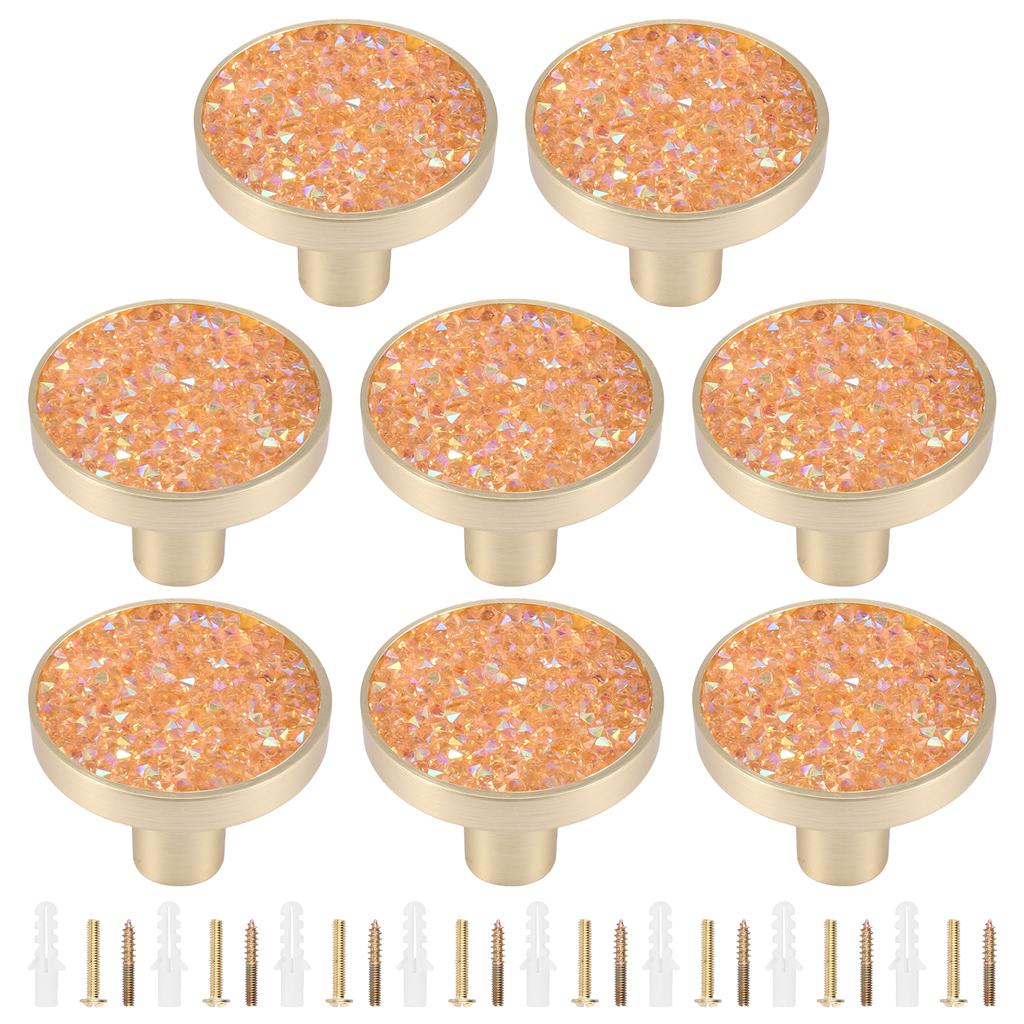 8Pcs Round Cabinet Knob Zinc Alloy Single Hole Door Handle Comfortable Grip Cupboard Handle Rustproof Easy to Install for Home