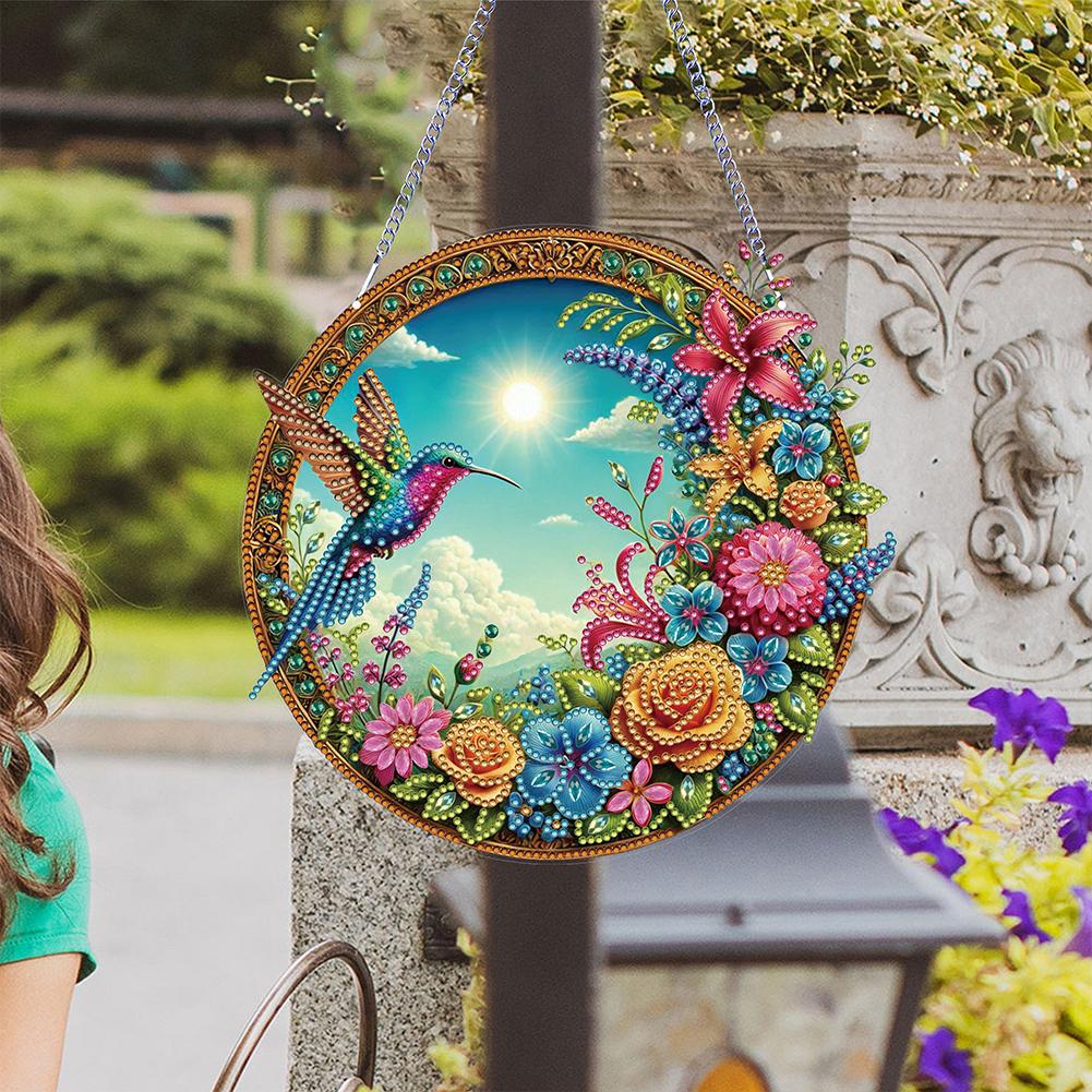 Diamantmalerei Heimdekoration 5D DIY Diamantmalerei Punkte Anhänger Strassstein Diamantkunst Fensteranhänger für Heimwanddekoration