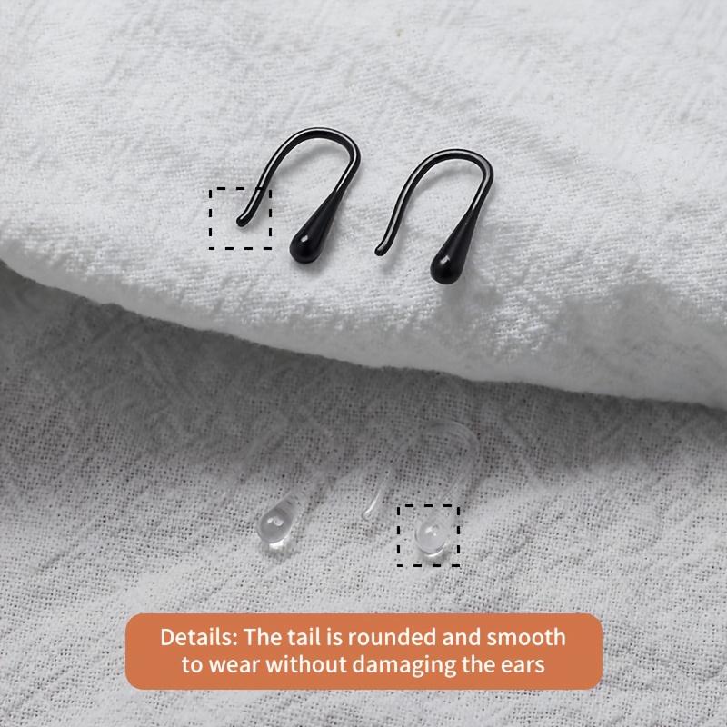 1 Box Contains About 12pcs of Hypoallergenic Ear Studs, Made of Soft Plastic Material. They Feature Drop-shaped and Transparent Hook Earrings