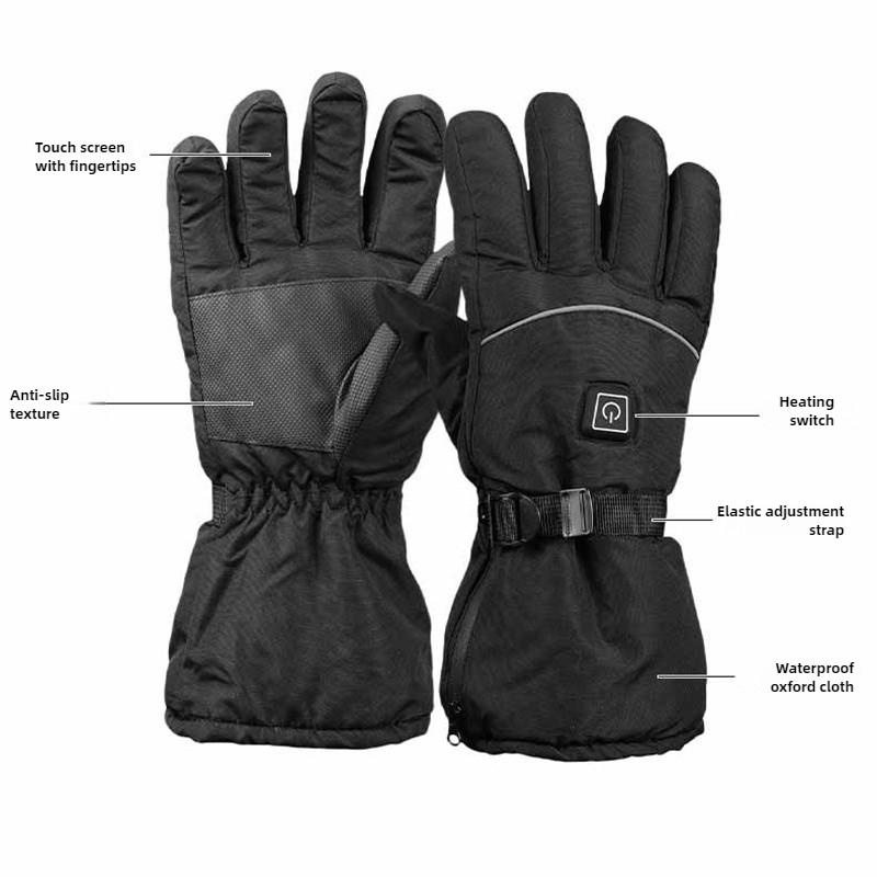 Heated Gloves for Men Winter Thermal Touchscreen Electric Motorcycle Riding Cycling Waterproof Warm