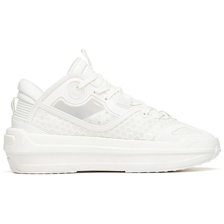 Anta C37 2.0 Breathable Lightweight Breathable And Lightweight Mid Top Skateboard Shoes Women's Ivory White 922228082-3
