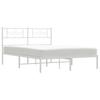 Metal Bed Frame with Headboard White 140 x 190 cm