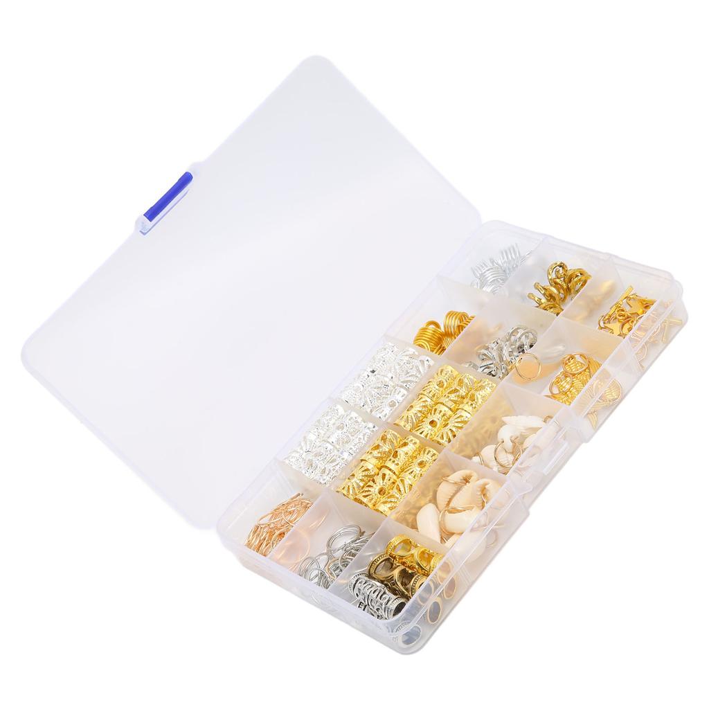 159pcs Hair Tube Beads Spiral Hair Coils Alloy Dreadlock Beads Pendant Set Hair Braiding Accessories