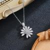 Elegant 2026 Super Sparkle Small Daisy Necklace: Women's Full Diamond Sunflower Collarbone Chain