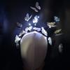 Women Christmas Hairband Glowing LED Light Up Different Butterfly Fascinator Elastic Anti-slip New Year Party Hair Hoop Hair Accessories Photo Prop