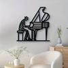 1pc Jazz Pianist Metal Wall Art Minimalist Music Decor Modern Home Office Gift