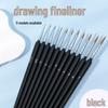 Black Frosted Ultra-Fine Nylon Student Art Liner Pen for Digital Watercolor and Outlining