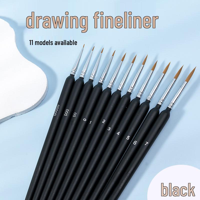 Black Frosted Ultra-Fine Nylon Student Art Liner Pen for Digital Watercolor and Outlining