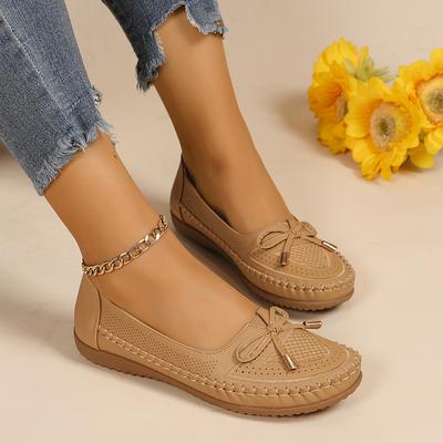 Scarpe da Donna 2024 Marca Slip-on Pantofole da Donna Moda Nodo a Farfalla Fagiolo Scarpe Piatte Nuove Solide Fondo Morbido Piatte Tacco Basso