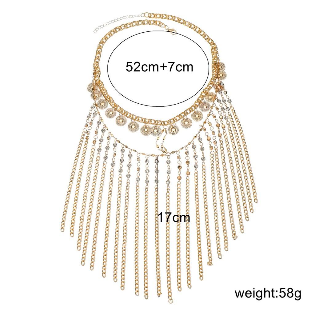 Ethnic Head Jewelry With Gold Water Drill Chain Tassel For Festival