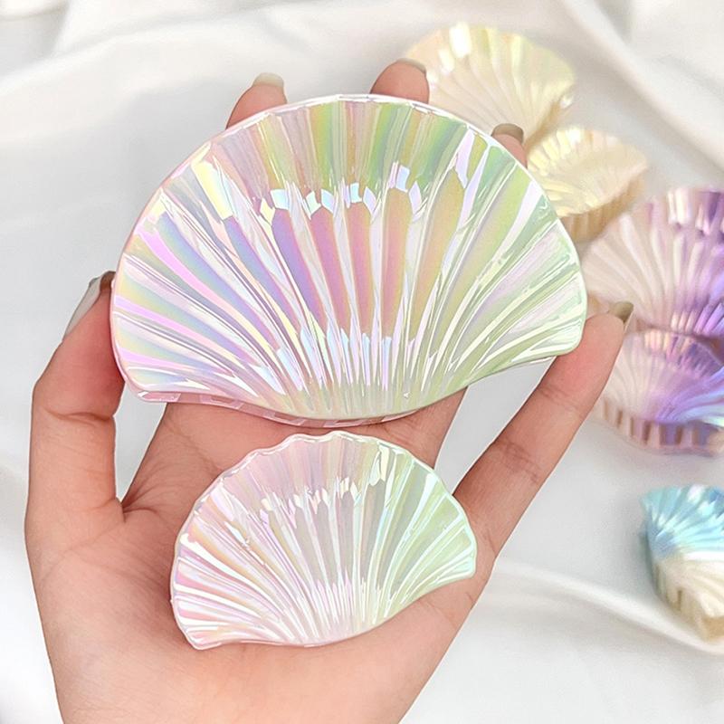 Ocean Shell Large Hair Claw Clips Crab Clamps Women Girls Gradient Colorful Ponytail Hair Barrettes Hairpins Hair Accessories