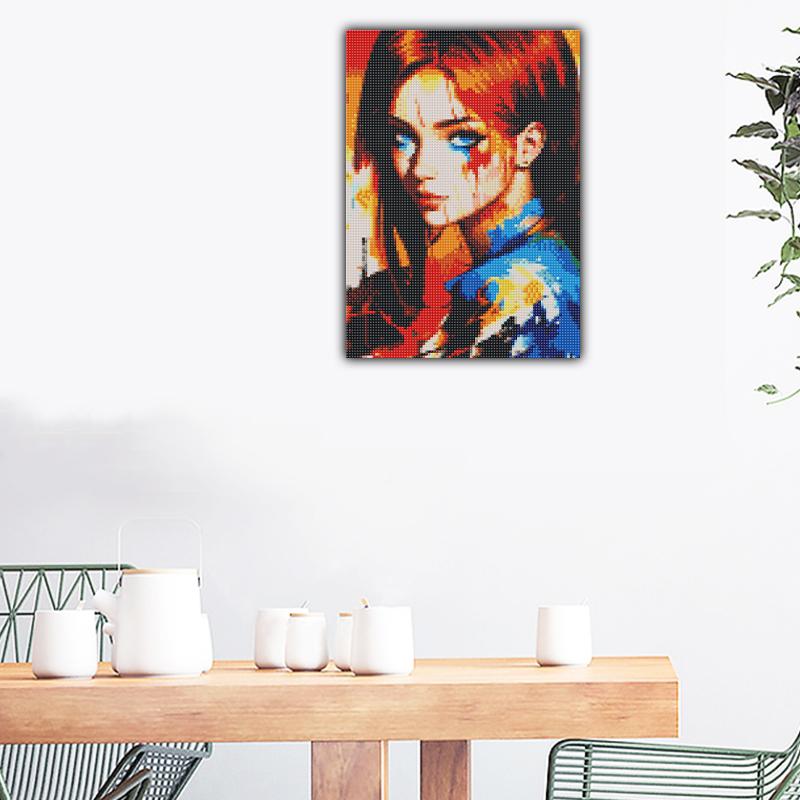 FIYO 11.8x16.73in Pictură Diamant Foraj Rotund Complet Culoare Diamant Fată Pictură Diamant Rotundă Handmade Bricolaj Pictură Mozaic Diamant Decor Acasă