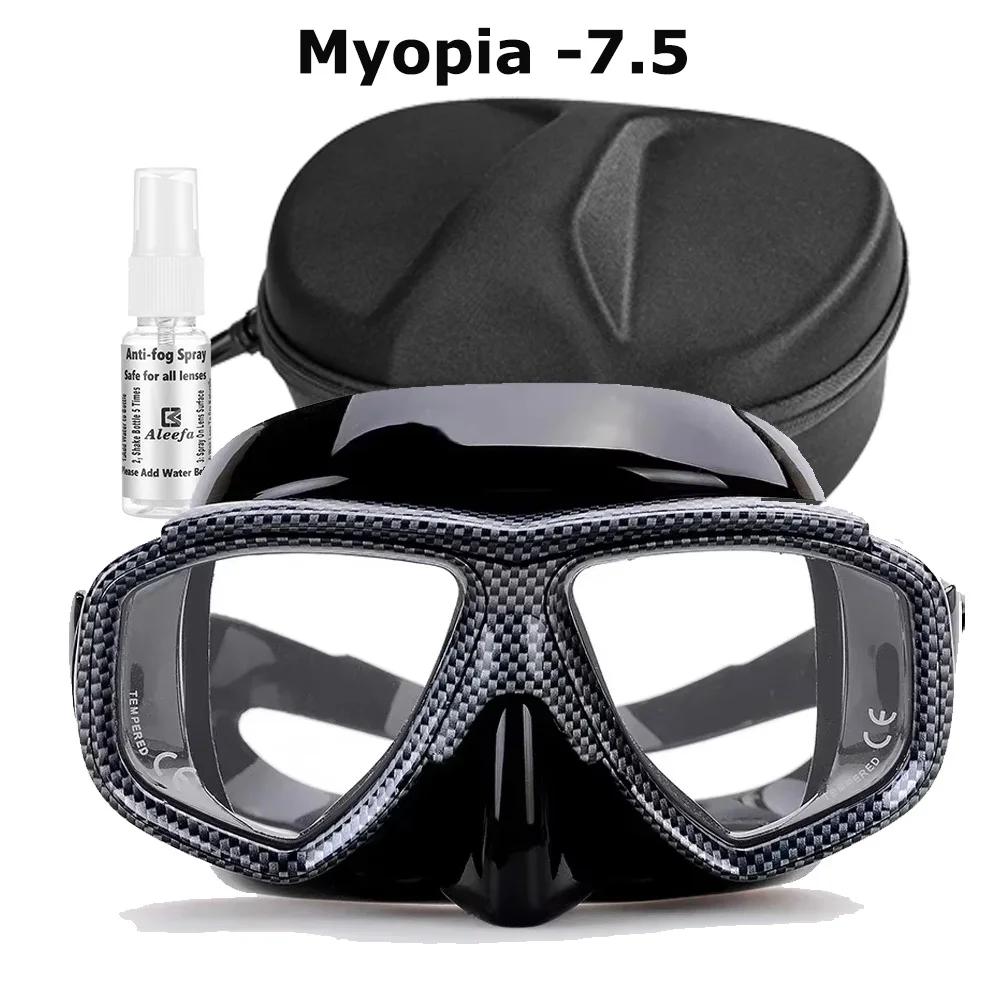 Myopie-Tauchmaske, gehärtete Glaslinsen, Camouflage mit Antibeschlag-Spray für Speerfischausrüstung, Schnorchelhaut