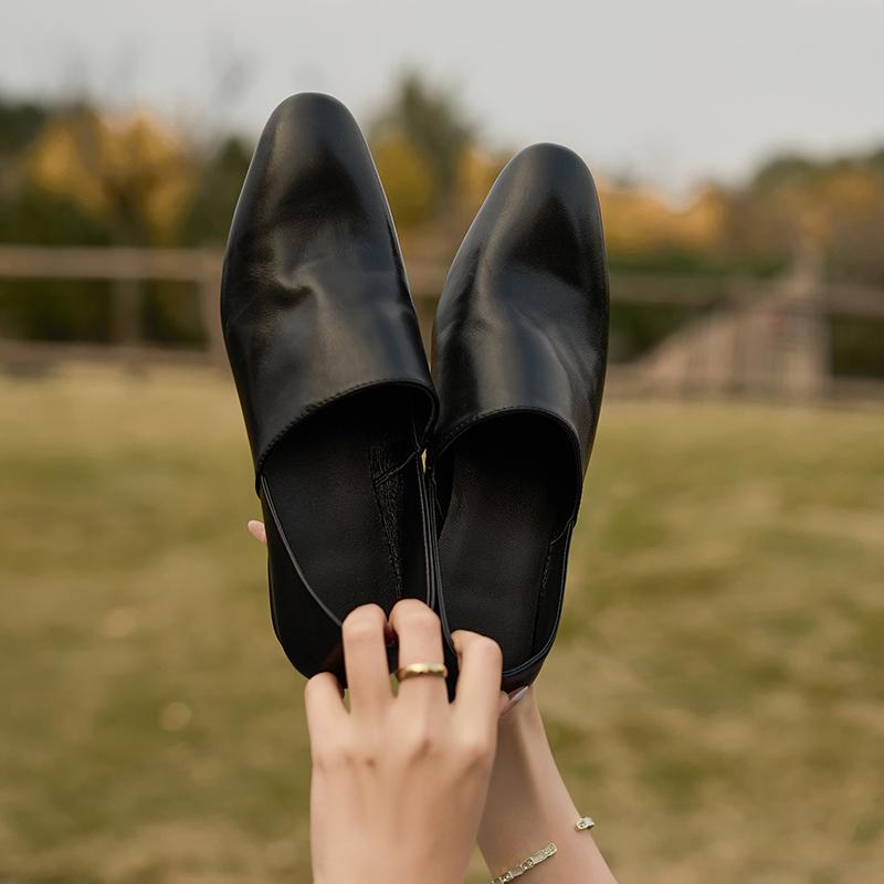 Fashion 2025 Spring Summer Arrive Dress Office Shoes Women Pumps Genuine Leather Shoes Square Toe High Heels Single Shoes Heels Women