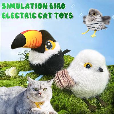 Electric Cat Toy with Induction Movement Gravity Shaking Bird Rechargeable Flapping Cat Toys Motion Activated for Indoor Hunting