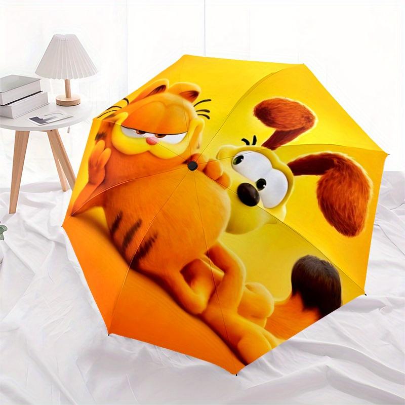 1pc Garfield Automatic Umbrella | Portable Foldable 8-Rib Manual Open, Casual Accessory, Durable Canopy yy250825056