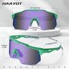 HAAYOT Polarized Cycling Glasses for Men and Road Bike and Sports TR90 Mountain Bike MTB White Ice Blue Women, Sunglasses, 5-Lens Frame, Glasses,