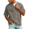 Men Henley T Shirt Short Sleeve Raglan Button Down Casual Loose Fit Crewneck Vintage Top Tee