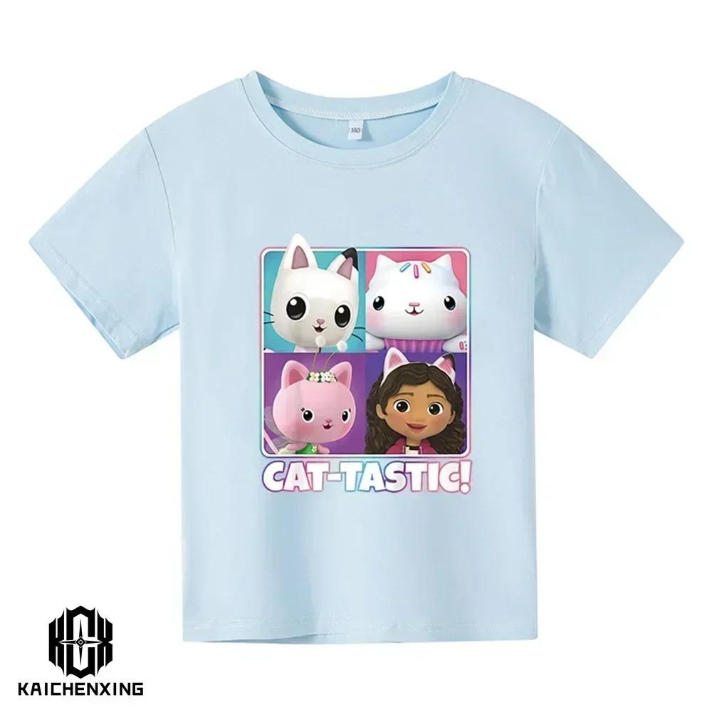 Cute Gabbys Doll House Cartoon Kids T-Shirts 2026 Summer Short Sleeve Children Tops for Girls And Baby Boys Funny Clothing