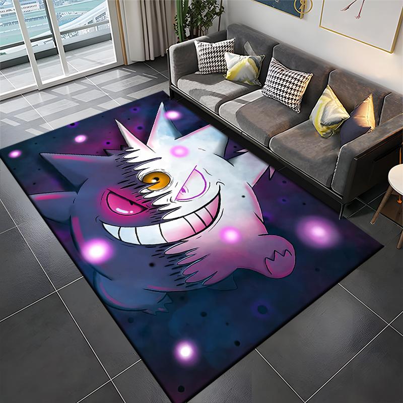 

Pokemon Full Character horror gengar Pattern Carpets Bedroom Play Mat Rug Bedroom Carpet Livingroom Crawl Mat Christmas Gift R 160cmx200cm