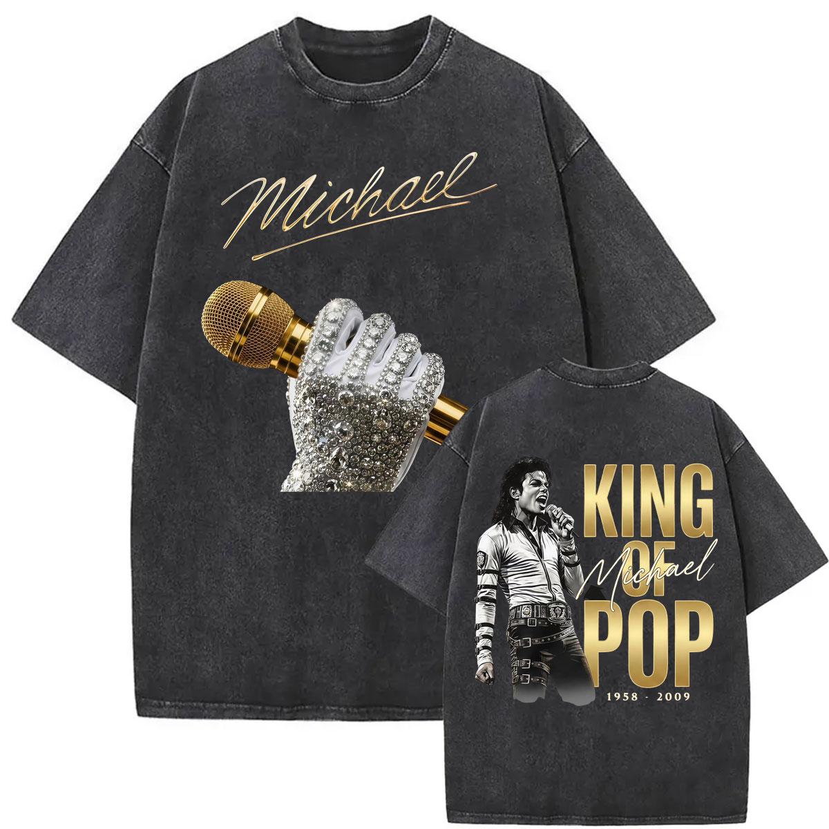 Michael Jackson King of Pop Washed T Shirt s Music Legend Vintage Singer MJ Tshirts Men Women Casual Cotton Oversized Tshirt S