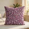 Pink Leopard Pattern Cushion Cover Silky Short Plush Invisible Zipper Dustproof Sofa Pillow Case For Home Decor