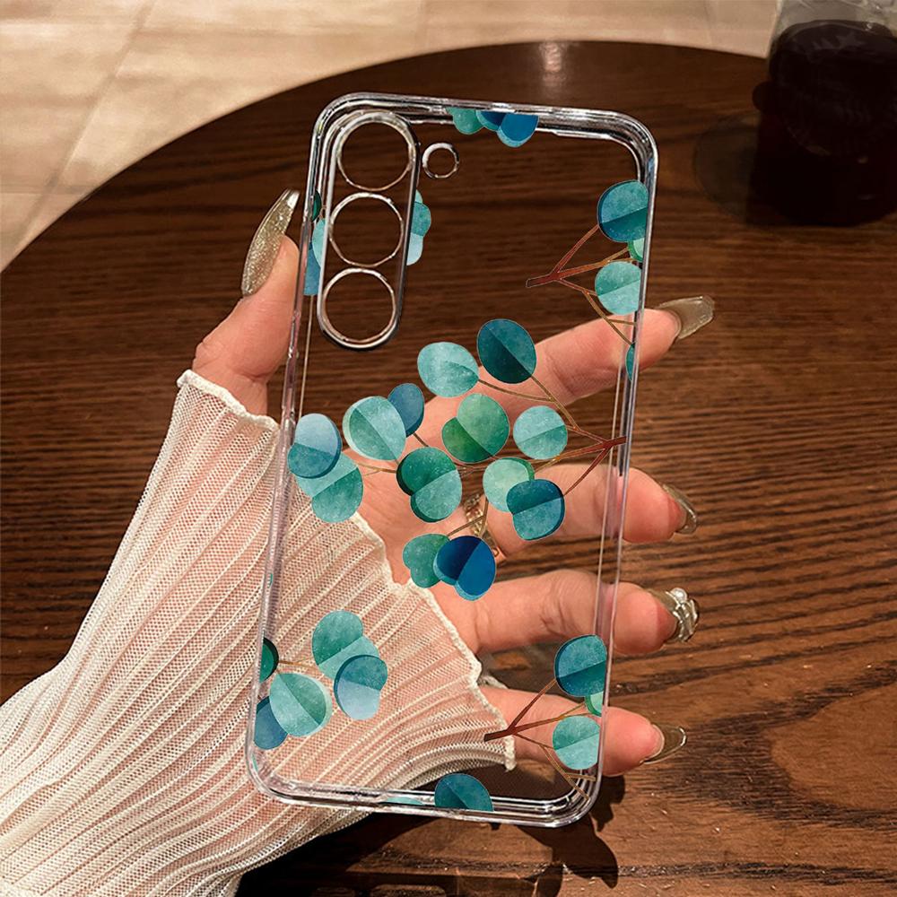 Monstera Deliciosa Lavender Floral Phone Case For Samsung Galaxy A56 A16 A26 A36 A37 A57 A21S A53 A33 A73 A12 Transparent Cover