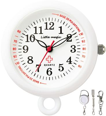 Und austauschbar durch Krankenschwesteruhr Taschenuhr Uhr Farbe 30 [Kleine Magie] [Süßer Profi] [Offizielles] [Batterie selbst aufladen] [Japanisches Uhrwerk] (Weiß