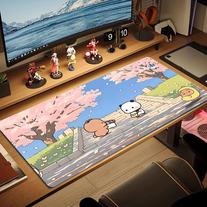 Bubu Y Dudu Color Mouse Pad Large Gaming Table Cushion Non-slip Laptop Tablet Big Mousepad XXL Mat Mini PC Playmat With Lock Edge