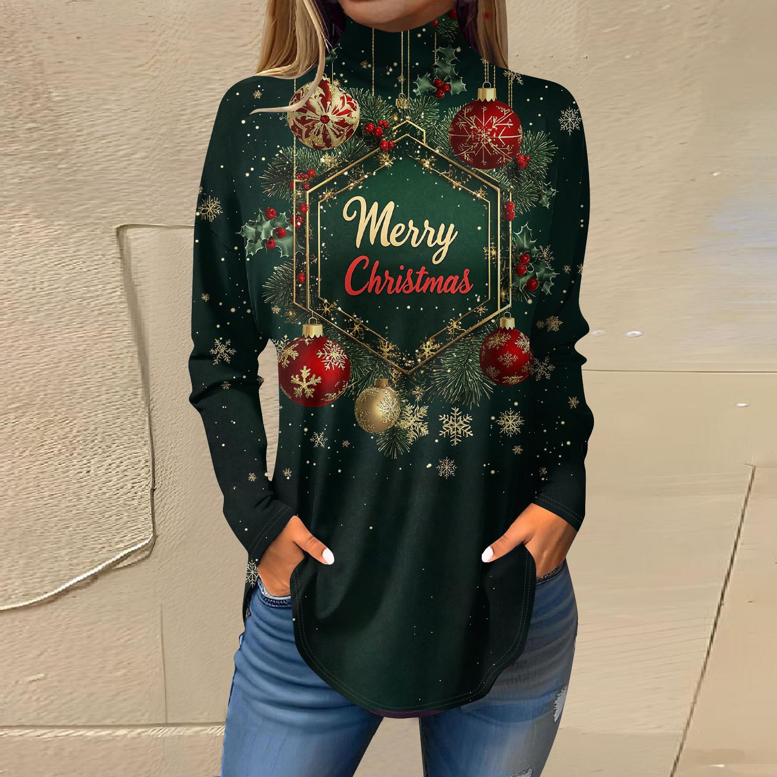 

Женская осенняя повседневная толстовка с длинным рукавом, винтажный принт, топ с высоким воротом, пуловер XL