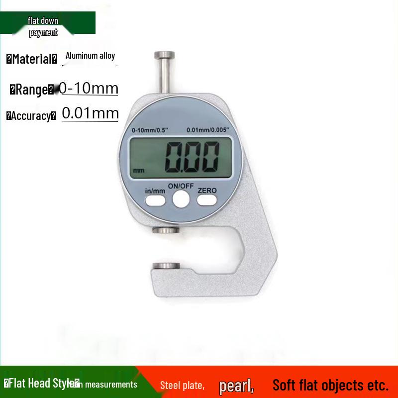 Digital Thickness Caliper: Flat & Pointed Head Gauge for Measuring Paper Board