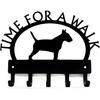 1pc Hooks Bull Terrier Time for A Walk Key Rack Dog Leash Hanger Metal Wall Hook for HomeBedroom/Home Decoration Hanger