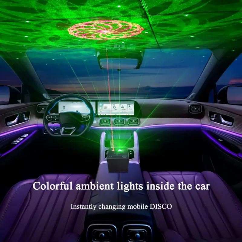 Rechargeable Battery R&G Projector Disco DJ Light 32 Patterns for Dance Bar Party Car Effect Christmas Decorate Stage Lamps