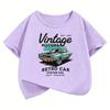 Vintage Car TShirt Printed T Shirt Girls Summer Anime Short Sleeve Tops TShirts Cute Boys Clothing Kids Tee