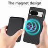 For Google Pixel 8a Case Carbon Fiber Leather Back Cover with Detachable Magnetic Card Bag