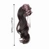 Synthetic Ribbon Banana Clip Ponytail Pleated Bow Pony Tail Hair piece  for Women