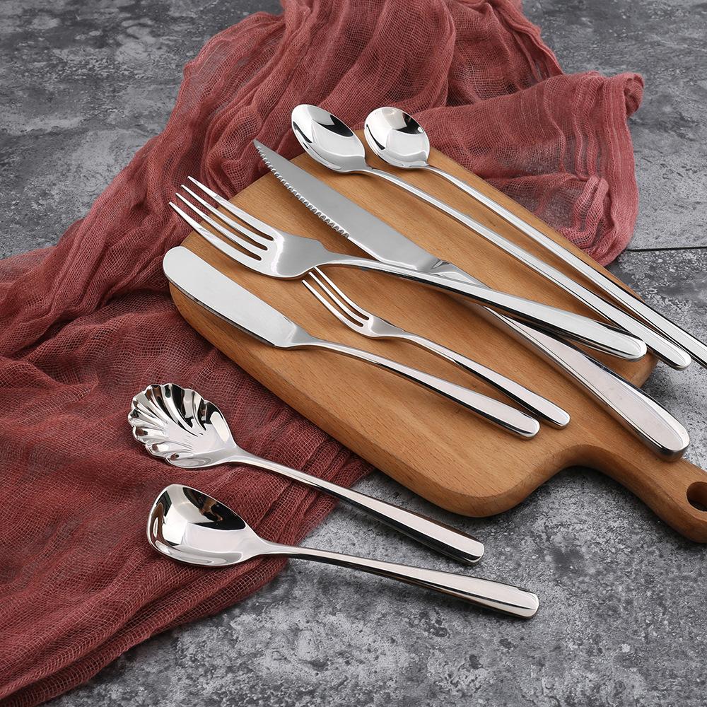 HANYANG 304 vaisselle en acier inoxydable fournitures d'hôtel familial ensemble de couteaux à Steak, fourchette et cuillère vaisselle de style occidental