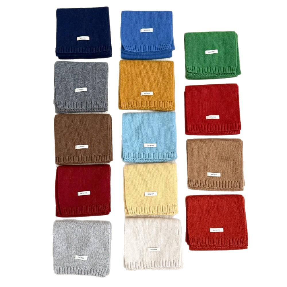 Autumn and winter new Australian 111 pure scarf women's solid color versatile warm knitted scarf light luxury high sense