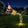 Solar Santa Claus Watering Can with LED Light Outdoor Decorative Solar Lights Solar Santa Claus Kettle Lights Outdoor Decor