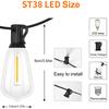 ST38 Waterproof Patio Lights Globe Outdoor for Garden Outside Backyard Porch LED String Lights Plastic Shatterproof Bulbs
