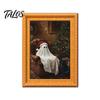 Holiday Kitchen Accessories Christmas Ghost/Dog/Cat Fridge Magnets, Retro Wooden Photo Frame Refrigerator Magnet, Strong Magnetic Creative Party